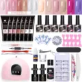 Kit profesional completo de extensión de uñas con lámpara UV LED y geles de color. - Set 10