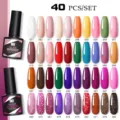 Vista dettagliata con 40 colori vivaci del set di smalti gel per unghie UV LED Nee Jolie. - Set di 40 Bottiglie (09)