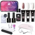 Kit completo per allungamento unghie in gel da 15ml con lampada UV e strumenti professionali - Serie Trasparente (07)
