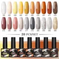 Set di 20 smalti per unghie Nee Jolie con vari colori gel UV e finiture glitterate - Set di 20 Bottiglie (11)