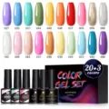Coffret professionnel vernis à ongles gel UV LED Nee Jolie 23 pièces avec 20 couleurs - Série Multicolore-02
