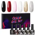 6-color UV LED nail gel polish set with box - Set 04 (04) / Multicolor 04