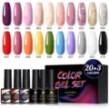 Coffret de vernis à ongles gel soak-off Nee Jolie 23 pièces avec base et top coat - Série Multicolore-03
