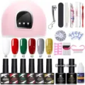 Kit professionale smalto gel Nee Jolie con lampada UV, 6 colori e strumenti per manicure. - 54W01