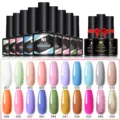 Kit professionnel de 23 vernis à ongles gel UV Nee Jolie avec 20 couleurs et top base coat - Nouveau Combo de Couleurs 07 / Ensemble de 23 Pièces