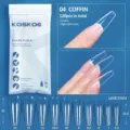 Lot de 120 faux ongles cercueil transparents avec mesures de taille précises en mm - Cercueil (04) / 120 Pièces en Sachet