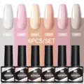 Coffret de 6 vernis à ongles gel UV LED tons nude et rose, flacons de 8,5 ml chacun - 8.5ml x 6 Flacons / Set de 6 Couleurs 01 (Tons Roses)