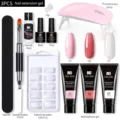 Set profesional gel extensión uñas 15ml con lámpara UV y herramientas manicura para poly - Juego 05