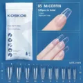 120 faux ongles cercueil transparents moyens avec tableau des tailles - Medium Coffin (05) / 120 Pièces en Sachet