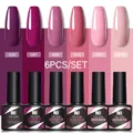 Coffret de 6 vernis à ongles gel UV/LED Née Jolie dans de superbes tons roses et violets - 8.5ml x 6 Flacons / Set de 6 Couleurs 02 (Tons Rose Violet)