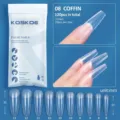 Kit de puntas de uñas postizas transparentes forma ataúd KOSKOE, 120 piezas con medidas - Ataúd (08) / 120 Piezas en Bolsa