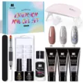 Kit gel per extension unghie Nee Jolie 15ml con lampada UV colori 06 12 13 e base coat - Set di Colori 15