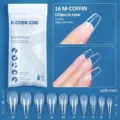 Uñas postizas transparentes tipo ataúd, set de 120 piezas para diseño de uñas DIY - Ataúd Medio (16) / 120 Piezas en Bolsa