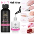 BORN PRETTY 15ml 6-σε-1 επαγγελματικό σετ τζελ κόλλας νυχιών για επέκταση και βάση - Σετ Gel Βερνίκι Νυχιών 6 σε 1 / 100g+15ml / Διαφανές
