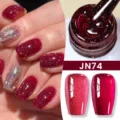 Smalto per unghie in gel gelatina rosso glitterato professionale SKU JN74 per manicure - Rosso Bacca Scintillante (NJ74)
