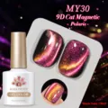 BORN PRETTY 9D Cat Magnetic Nail Gel Polish Polaris MY30 with shimmering galaxy effect - Polaris (MY30) / Deep Purple (MY30)