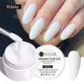 Professional white solid extension nail gel for DIY 3D sculpture manicure nail art. - 15ml / White (02White)