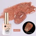 Smalto per unghie in gel glitter riflettente UR SUGAR 15ml URD007 effetto lucido scuro - D007 (Brown Red Glitter)