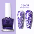 Esmalte de uñas para stamping violeta BORN PRETTY 10ml SP008 con diseños de unicornio - Esmalte para Estampado / Púrpura SP008