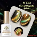BORN PRETTY MY33 Polaris 9D Cat Magnetic Gel Polish for professional sparkle nail art - Gold-Green (MY33)