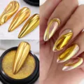 Poudre à ongles miroir dorée pour une décoration nail art chrome métallique éclatante - Poudre Miroir Solide Or Brillant / 03