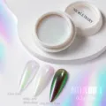 High-gloss aurora nail powder NDA003 in 0.2g box with iridescent moonbeam effect - NDA003 White Iridescent Style (03) / Single Box
