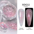 Professional iridescent pink nail glitter powder NDG12 for flashy broken diamond effect - Purple Polarized (NDG12) / 0.5g Pack