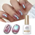 Smalto gel BORN PRETTY 9D cat eye con uno spettacolare effetto magnetico cangiante - 12-MY46 (Rosso Porpora Cangiante Verde)