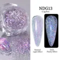 Polarized iridescent nail glitter powder in NDG13 purple with 0.5g boxed effect - Blue Purple Polarized (NDG13) / 0.5g Pack