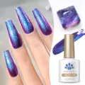 Smalto gel BORN PRETTY 9D Cat Eye con effetto sfumato galassia viola e bluastro - 08-BS01 (Galassia Viola-Blu)