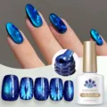 Smalto gel BORN PRETTY 9D Cat Eye blu profondo con effetto magnetico brillante - MY47 (Galassia Blu Profondo)