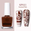 Esmalte de estampado Born Pretty 10ml SP025 marrón para diseños de manicura DIY. - Esmalte para Estampado / Marrón Oscuro SP025