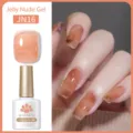 Smalto per unghie BORN PRETTY Jelly Nude Gel tonalità JN16 per un finish elegante. - Ambra Semitrasparente Calda (JN16)