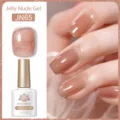 Smalto gel BORN PRETTY JN65 Jelly Nude con finitura glitter sottile per manicure professionale - Rosa Nude Gelatina Scintillio Fine(JN65)
