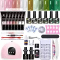 Kit completo de manicura con lámpara UV, geles de extensión, esmaltes y herramientas. - Juego 05