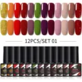 Vista detallada del set de 12 esmaltes de uñas Nee Jolie con muestras brillantes y mate - Set 01 / Juego de 12