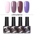Set di 4 smalti gel per unghie UV LED Née Jolie con campioni rosa e viola - 4 Bottle Set 08