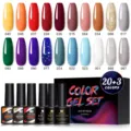 Set di 23 smalti gel per unghie UV LED Née Jolie con vari campioni di colore e scatola - Serie Multicolore-06