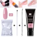 Kit gel d'extension d'ongles rose 15ml avec pinceau et formes set 03 - Set de 4 pièces / Lot de 4 / Rose(03)