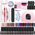 Kit professionale smalto gel 20 colori con lampada UV/LED e strumenti per manicure - 20 Bottiglie (01)