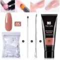 Kit professionnel de gel d'extension d'ongles Nude 15 ml avec outils UV/LED pour manucure - Set de 4 pièces / Lot de 4 / Nude (05)