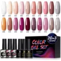 Set di smalti gel Nee Jolie 23 pezzi con base, top coat e finitura opaca professionale - Serie Multicolore-08
