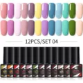 Set de 12 esmaltes de uñas en gel Née Jolie para manicura profesional con lámpara UV LED - Set 04 / Juego de 12