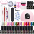Kit professionale smalto gel 20 colori con lampada UV LED rosa e strumenti per unghie - 20 Bottiglie (06)