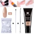 Kit gel extensión de uñas Née Jolie 15ml con moldes y pincel en Deep Nude 06 - Set de 4 piezas / Juego de 4 / Desnudo Profundo (06)