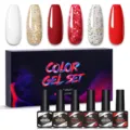 Nee Jolie 6-color UV LED nail polish gel set featuring glitter and solid vibrant shades - Multicolor 21