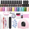 Kit completo per manicure con lampada UV LED, smalti semipermanenti e strumenti professionali - 12 Bottiglie (04)