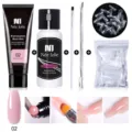 Kit profesional de gel de extensión de uñas poly de 15ml en rosa perla 02 con solución. - Set de 5 piezas / 5 Piezas / Rosa Perlado (02)