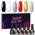 Née Jolie 6 colors nail gel polish set with box - Multicolor 23