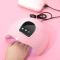 Pink 54W UV LED nail lamp dryer for gel polish with smart sensor and LCD timer display - 54W Nail Lamp (Pink) / Pink